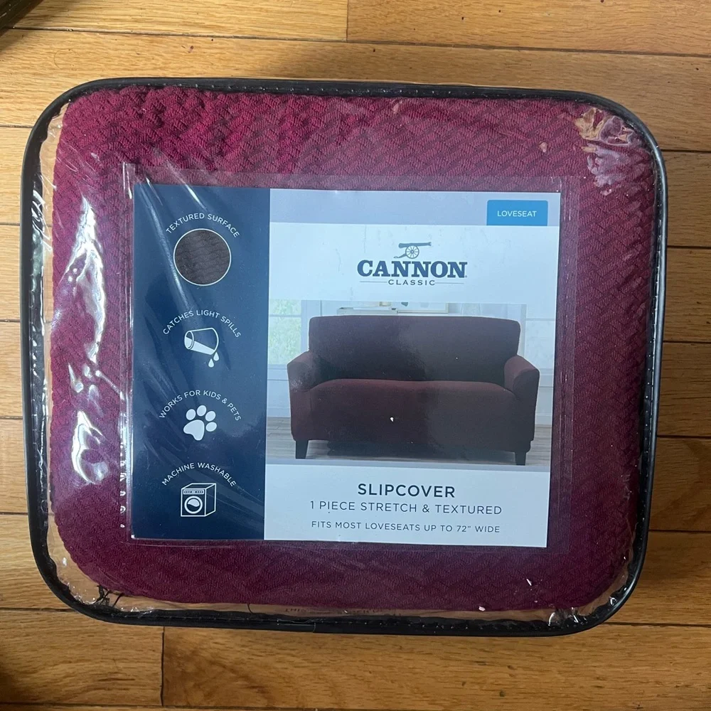 Canon Classic Deep Red Loveseat Slipcover